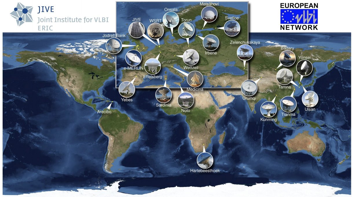 Image: EVN Telescopes around the world. © Paul Boven / JIVE